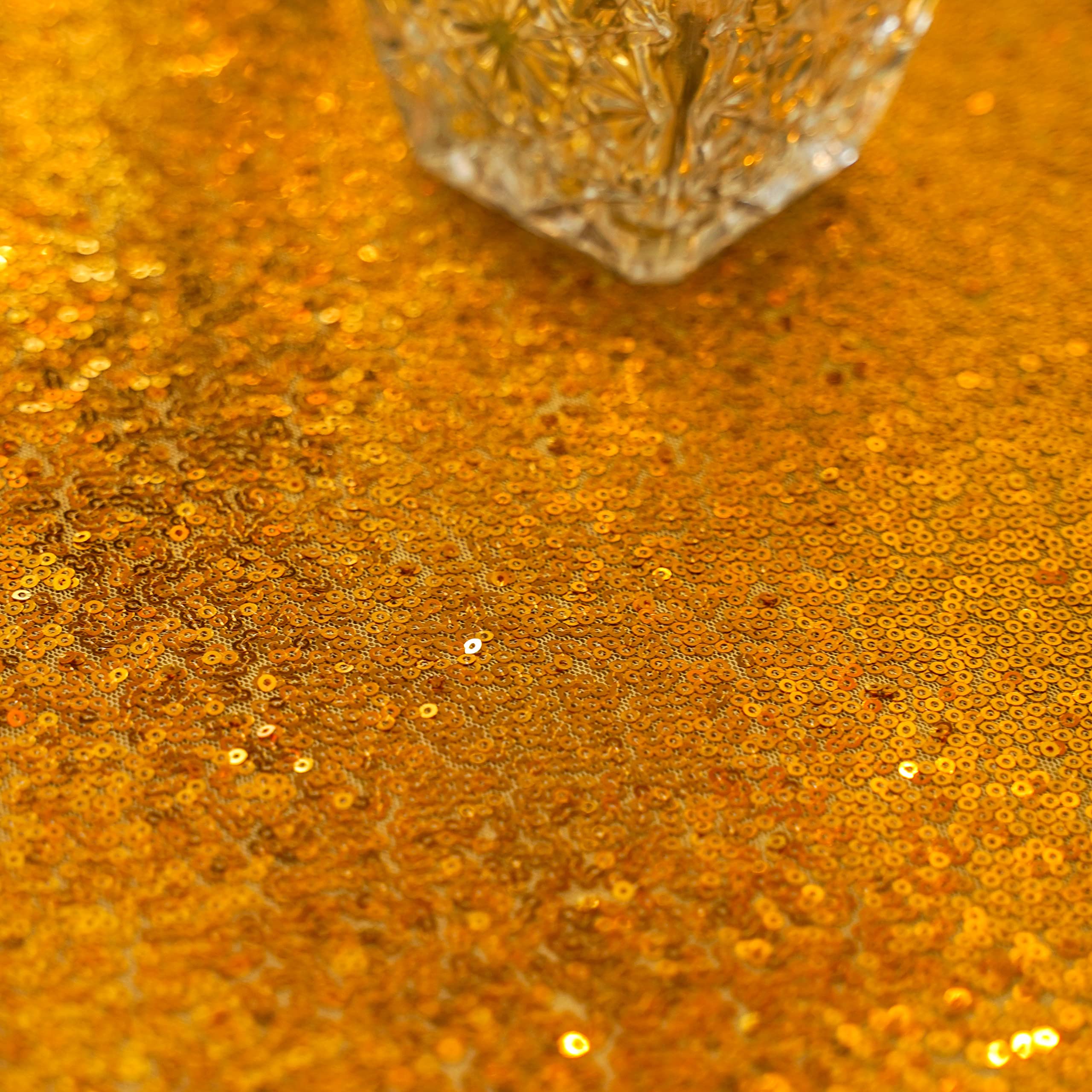 Tovaglia con paillettes dorate, 228,6 x 335,3 cm, tovaglia rettangolare con lustrini, per matrimoni, compleanni, ricevimenti, decorazioni natalizie