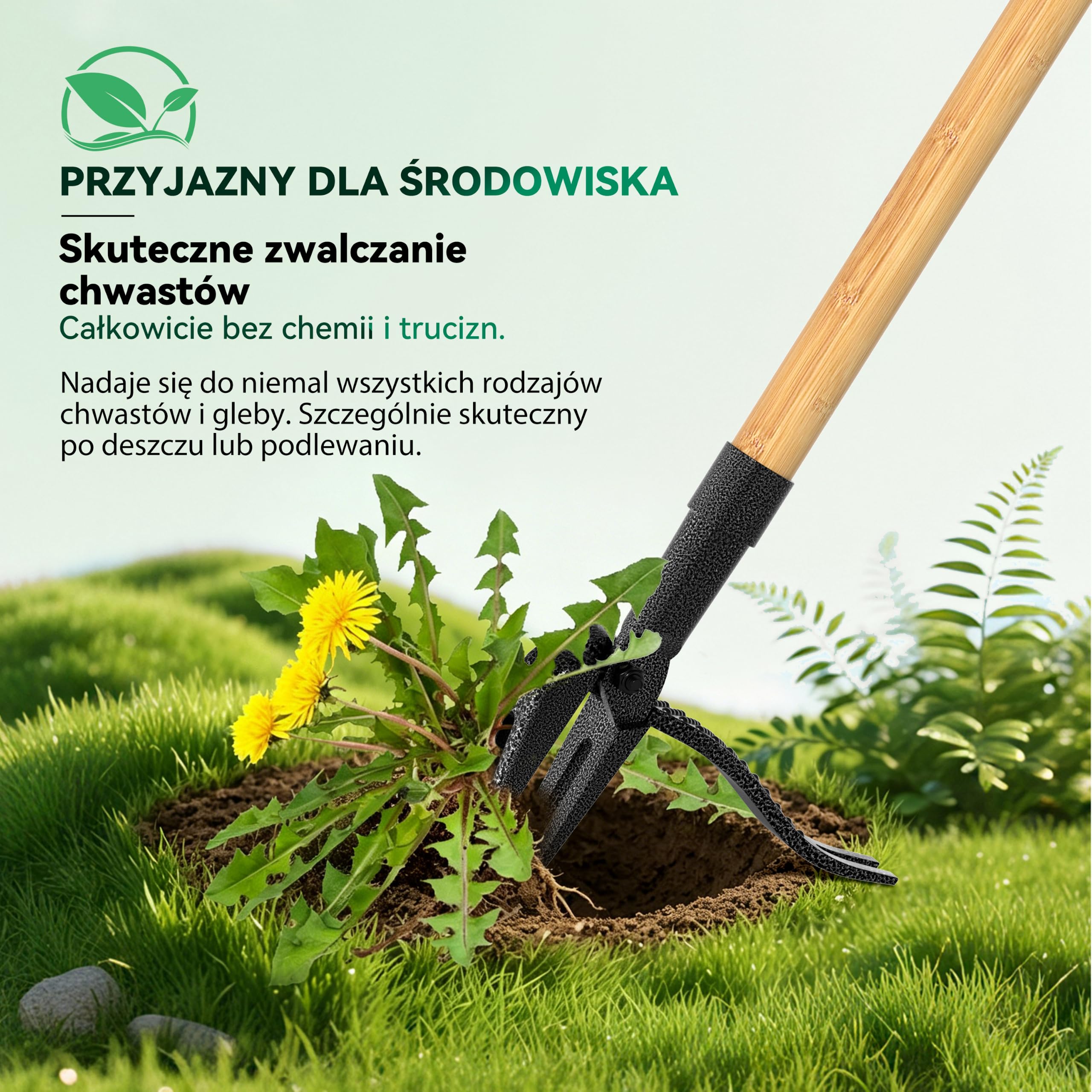Wyrywacz Chwastów Bambus Długi Trzonek - Chwastownik Ręczny 4 Pazury Ogród | MY FAT GORILLA Wyrywacz Chwastów Bambus - Ciągacz Chwastów, Narzędzie Odchwaszczania Stojąco, Wyrywacz Mlecza