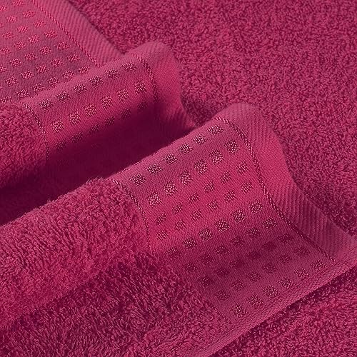 Vista 45 de GLAMBURG Juego de 6 toallas de 100% algodón ultra suave, contiene 2 toallas de baño de 28 x 55 pulgadas, 2 toallas de mano de 16 x 24 pulgadas y 2