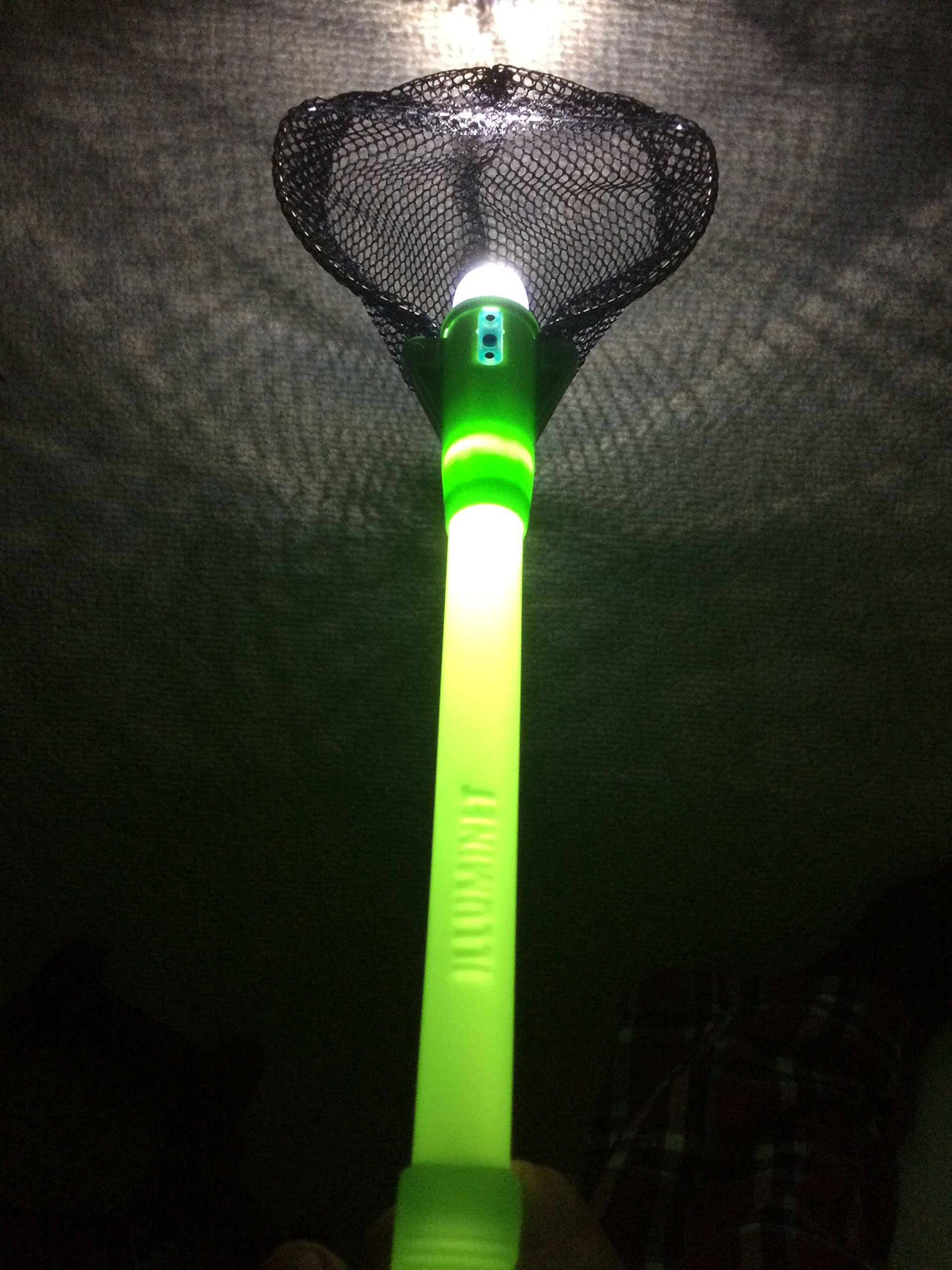 Illumistore ILLUMINET PRO: Illuminated Floating Bait and Critter NET - Ghost Crabbing Kit Fishing Net Crab Net Shell Net Scoop Net Clam Net Shrimp Net Beach Toy Camping Toy Lake Toy (Green)