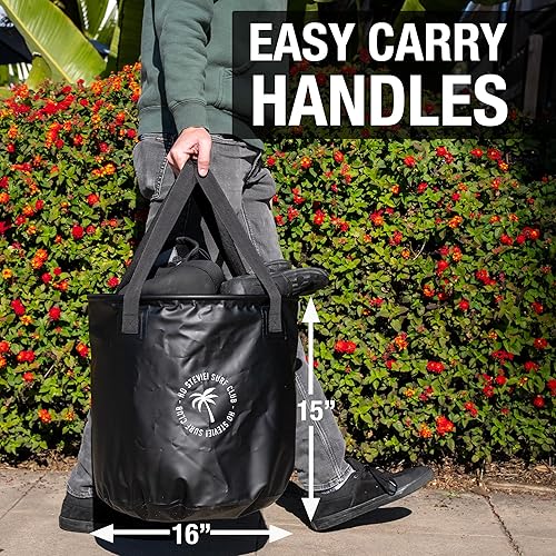 Miniatura 5 de Ho Stevie! Cubo de surf – Mantiene el coche seco y limpio – Cubo plegable de 50 litros con asas de fácil transporte – Para trajes de neopreno