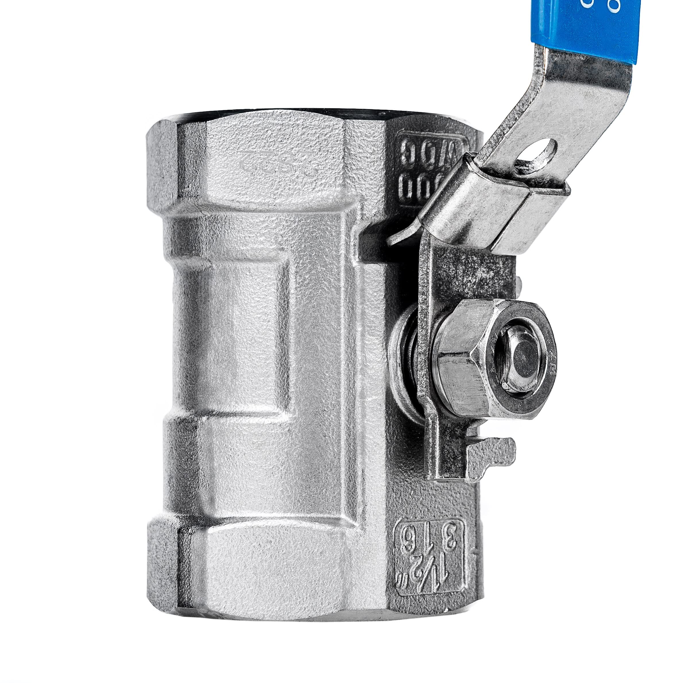 FSA Valvola a sfera in acciaio inox 316 da 1 1/2" 1 pezzo 2-vie