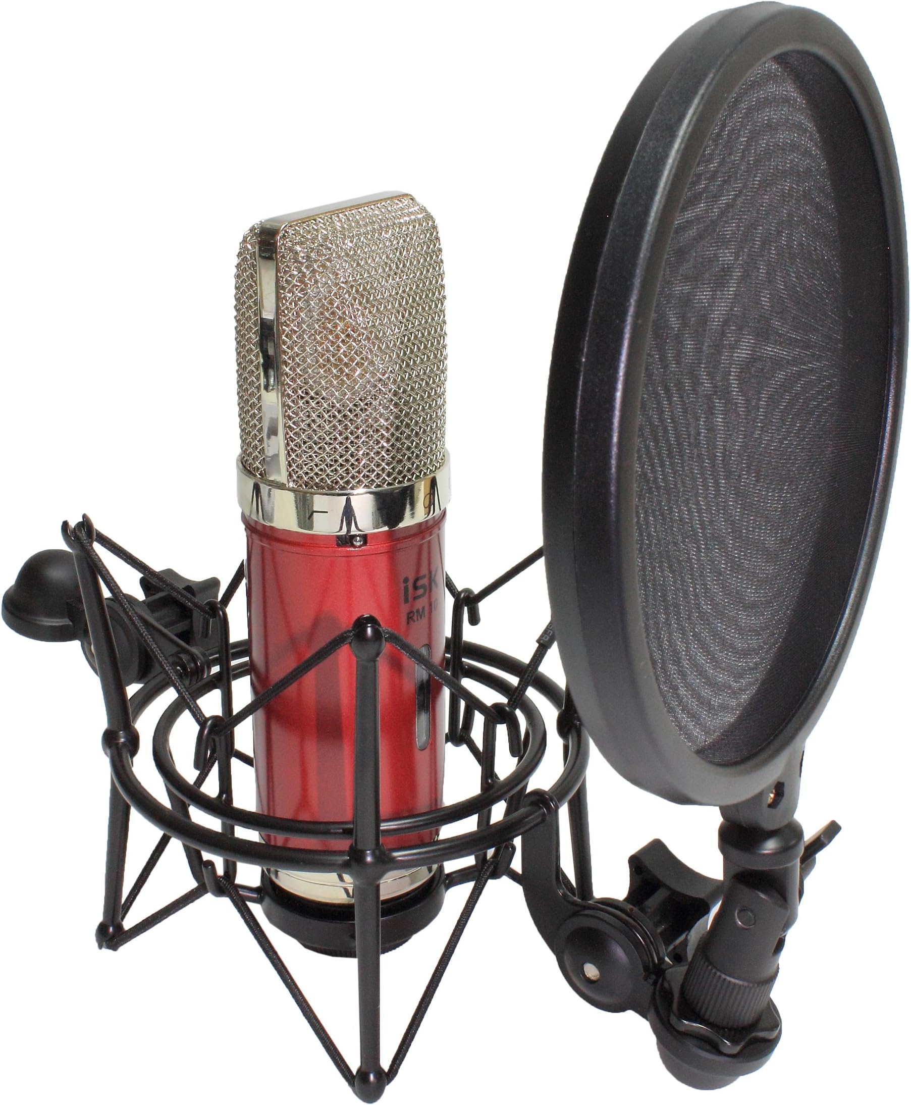 iSK RM10 Studio Condenser Microphone SMP-1 Shock Mount, Pop Filter & Case