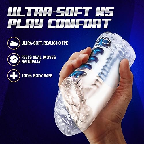 Miniatura 6 de Blush Novelties M para hombres sexy ultra suave realista bolsillo vagina HJ acanalado túnel masturbador masculino súper suave con cuentas fácil de