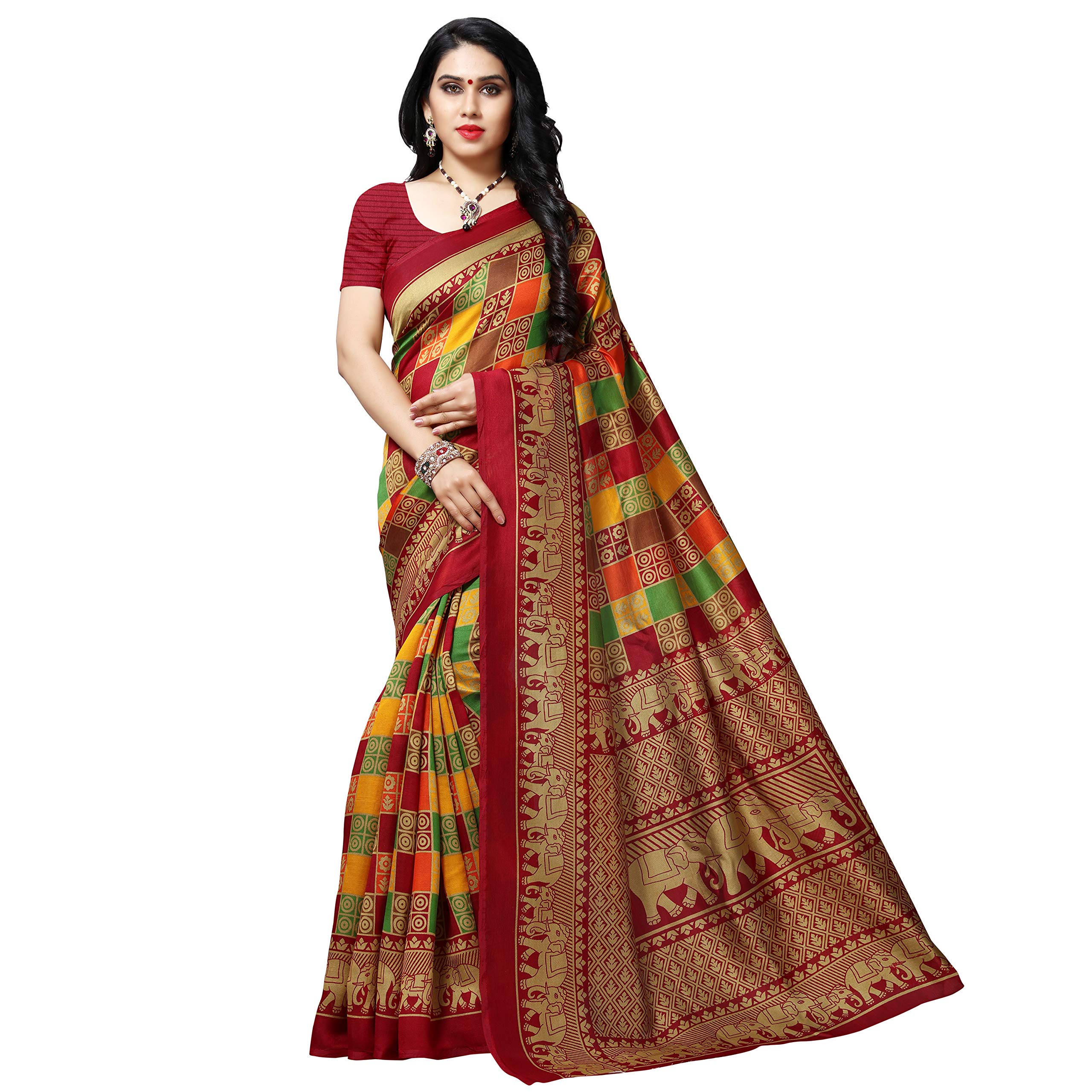 Kashvi sareesGeorgette with Blouse Piece Saree (1550_2_Multicoloured_One Size)