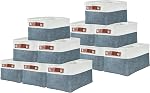 DECOMOMO Storage Baskets for Shelves Durable Small Storage Bins, Beige and White – Pack of 6