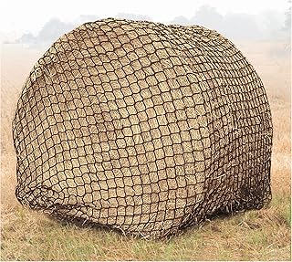 HUAGHEE Hay Nets for Horses â€“ 6x6 Ft Thick Hay Net Slow Feeder â€“ Round Bale Hay Net 1.5