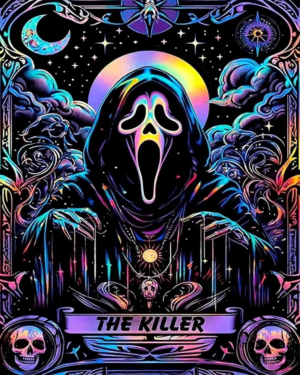 Paint by Numbers for Adults, Skull Moon Star Paint by Number Kits on Canvas