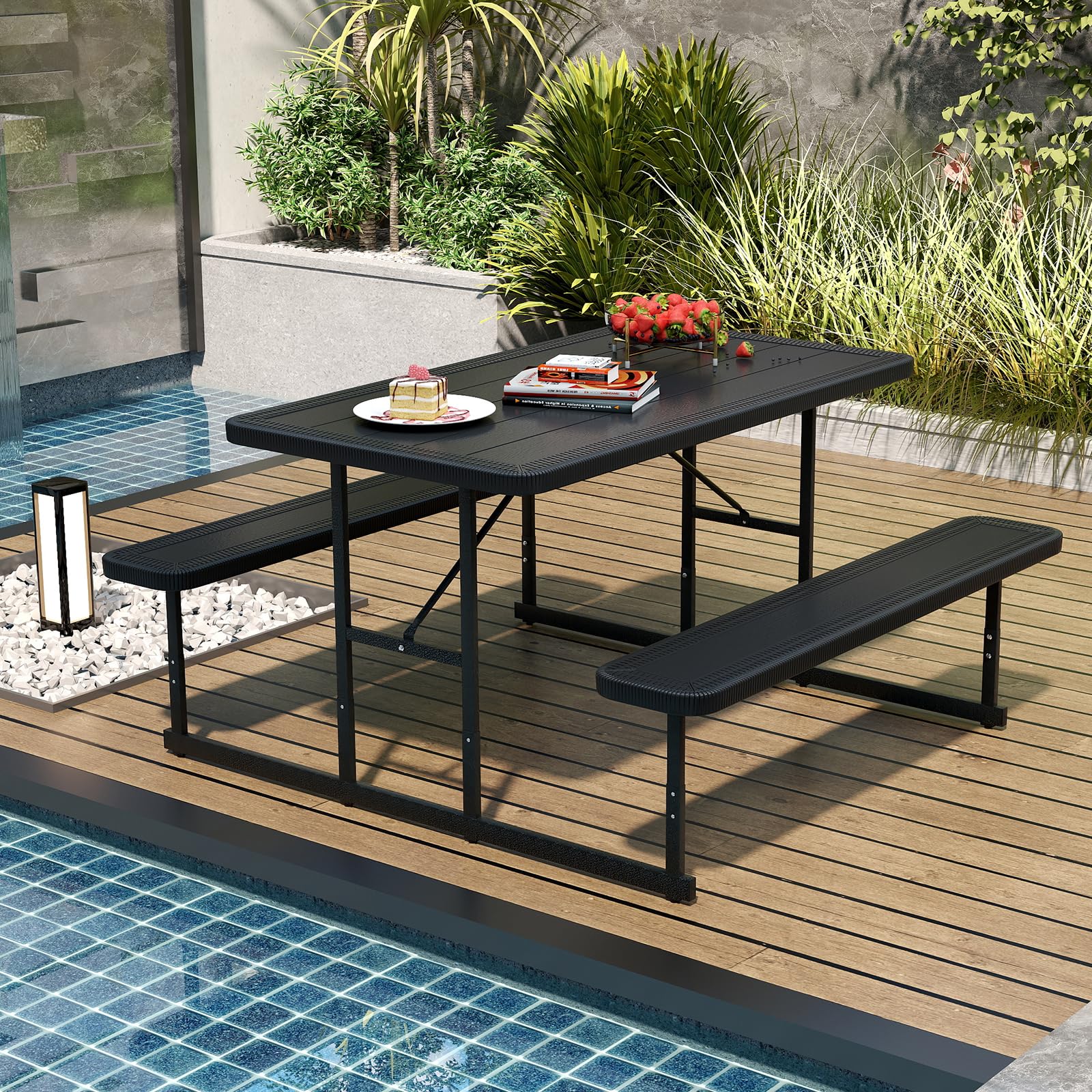 Folding Dining Table Costway Outdoor Furniture Set: Picnic Table