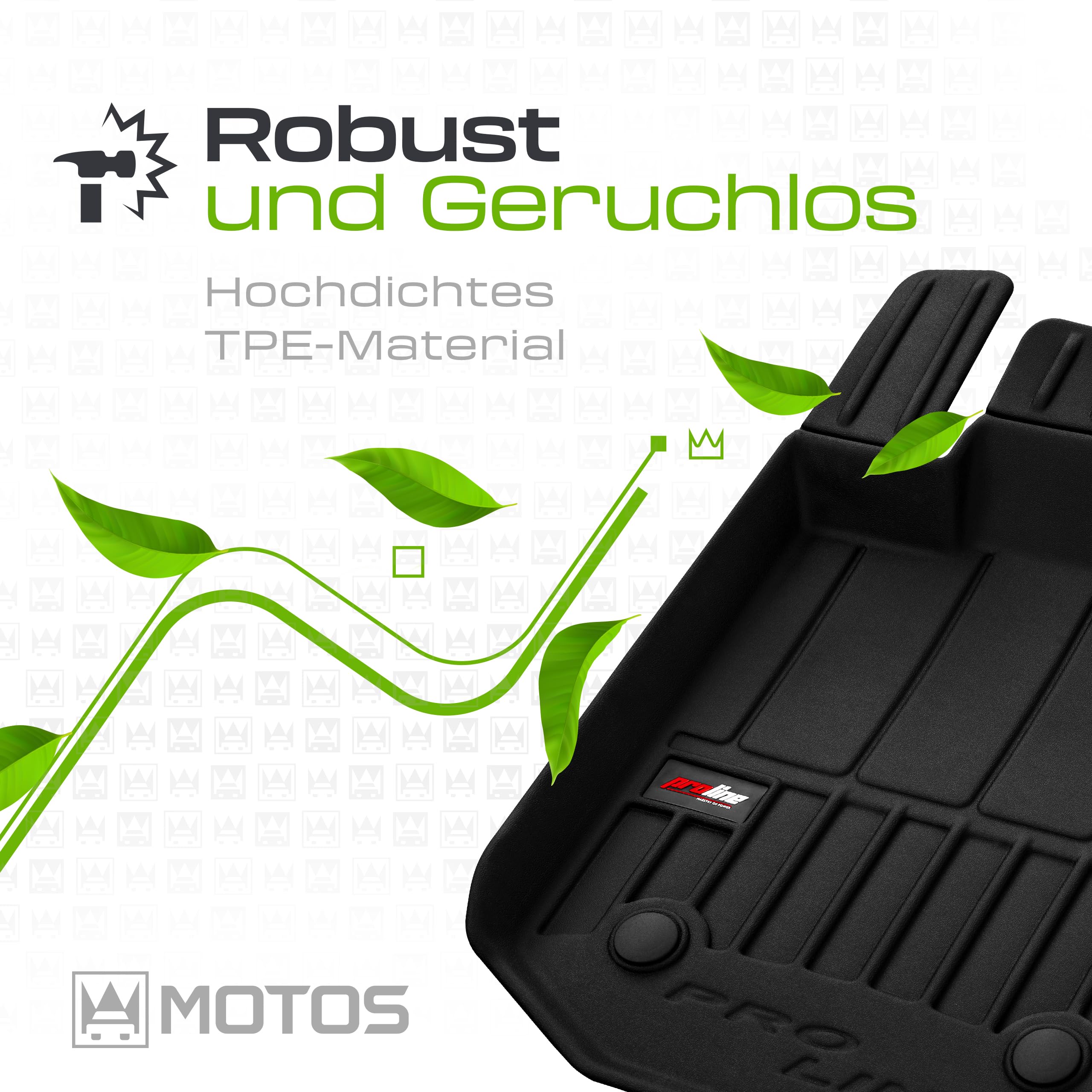 SMK Tappetini auto gomma per Ford Edge II dal 2014 Sperimentate un nuovo standard di viaggio con i tappeto gomma antiscivolo per auto - tappeto gommato multistagionali per tutte le condizioni stradali