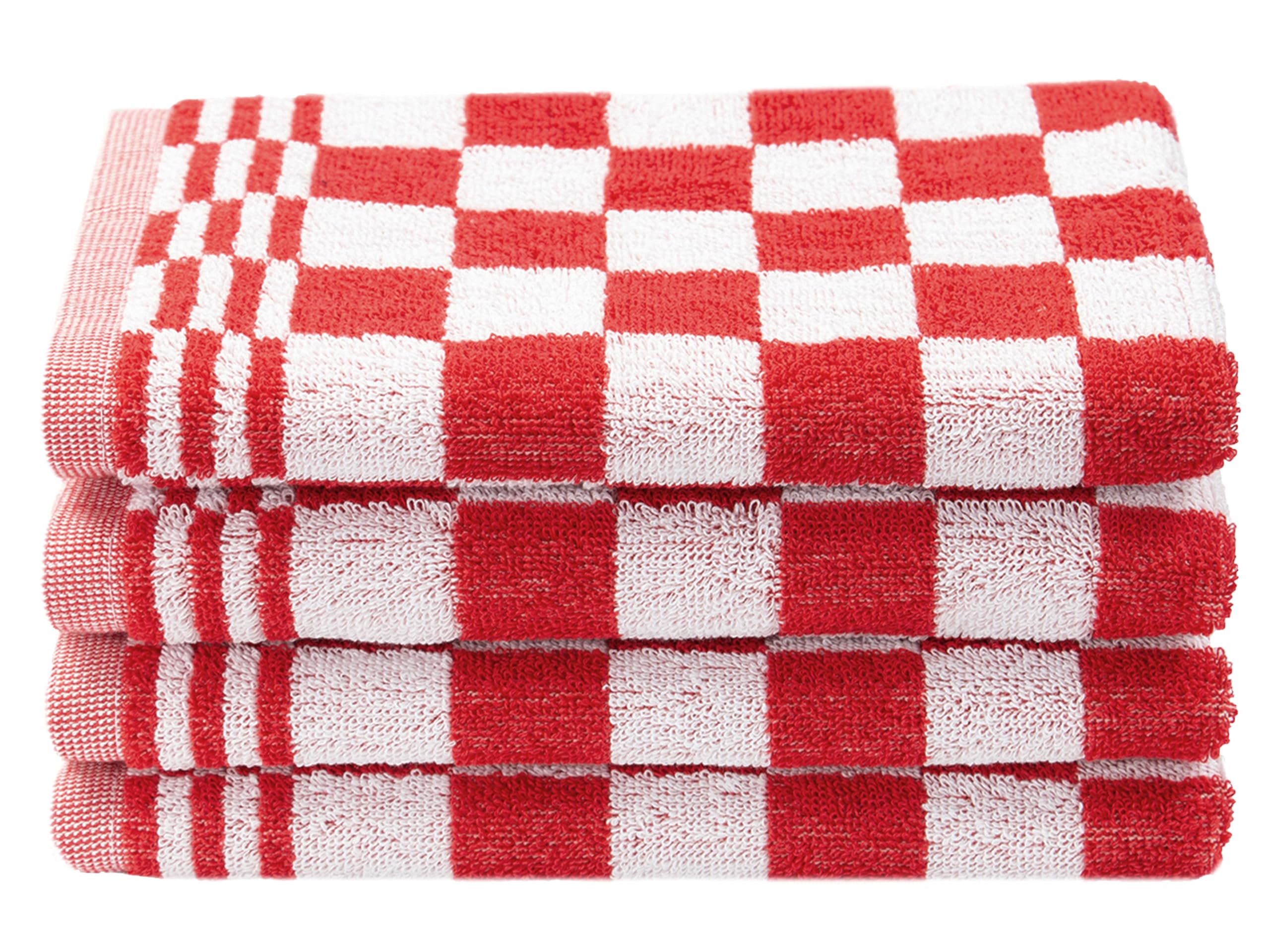 Serviettes pour invités en coton 50x50 cm rouge à carreaux pour remplacer le papier