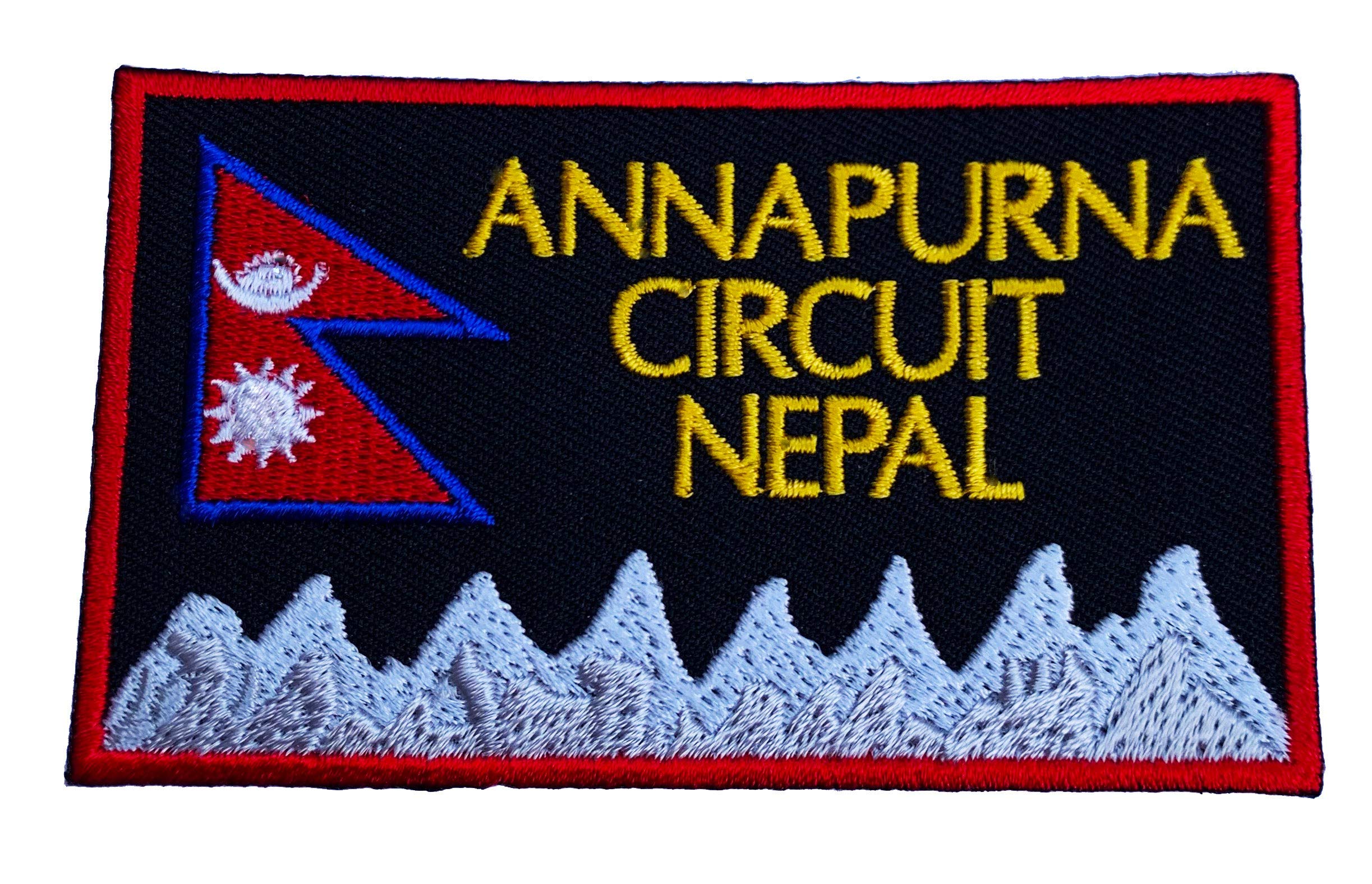 Annapurna Circuit Nepal Patch (3.5 Inch) Embroidered Iron/Sew on Badge Asia Mountain Trek Souvenir Emblem Gift Patches