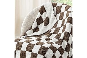 Bedsure Checkered Throw Blanket in Warm Brown