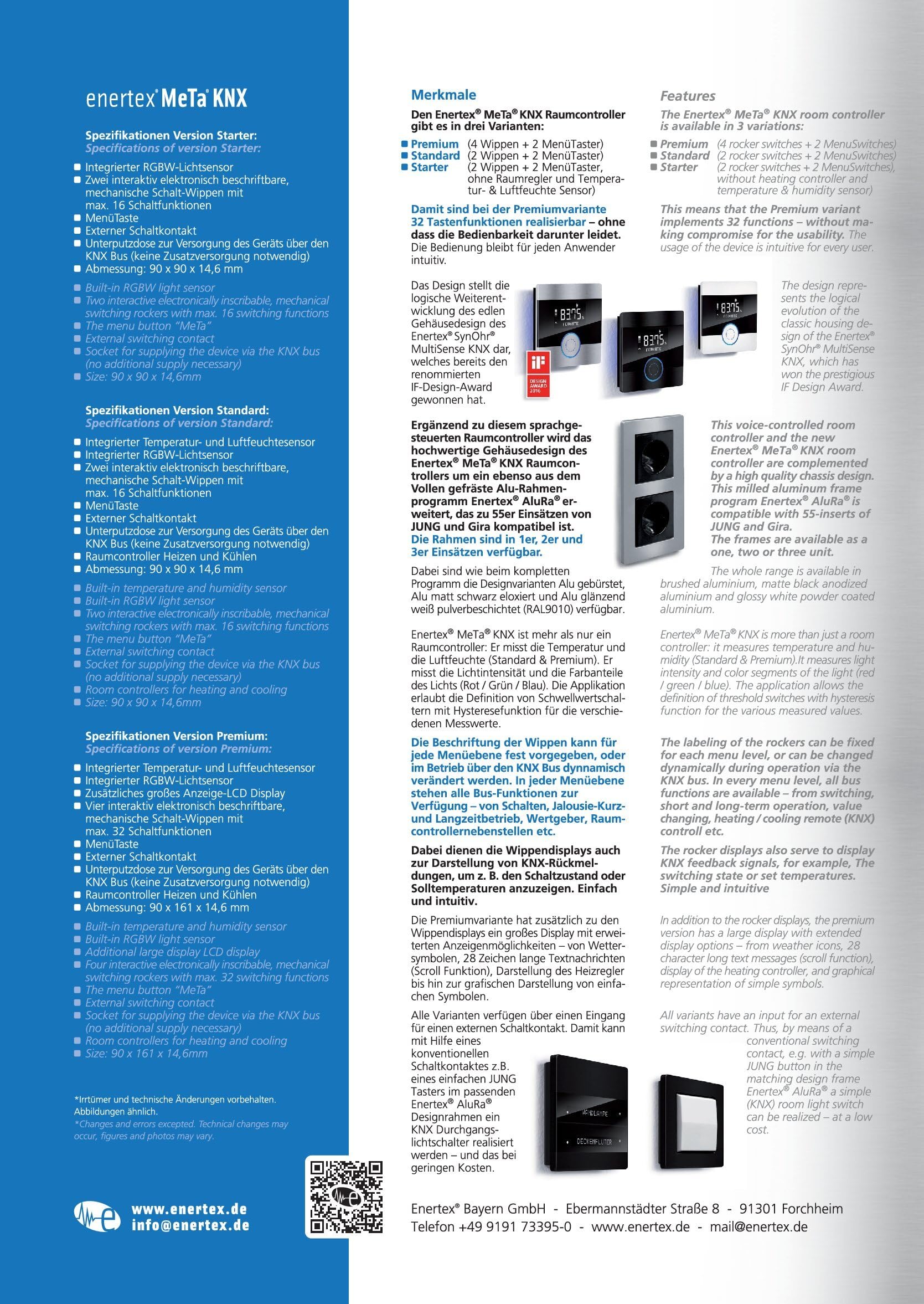 MeTa® KNX Raumcontroller – Premium weiß