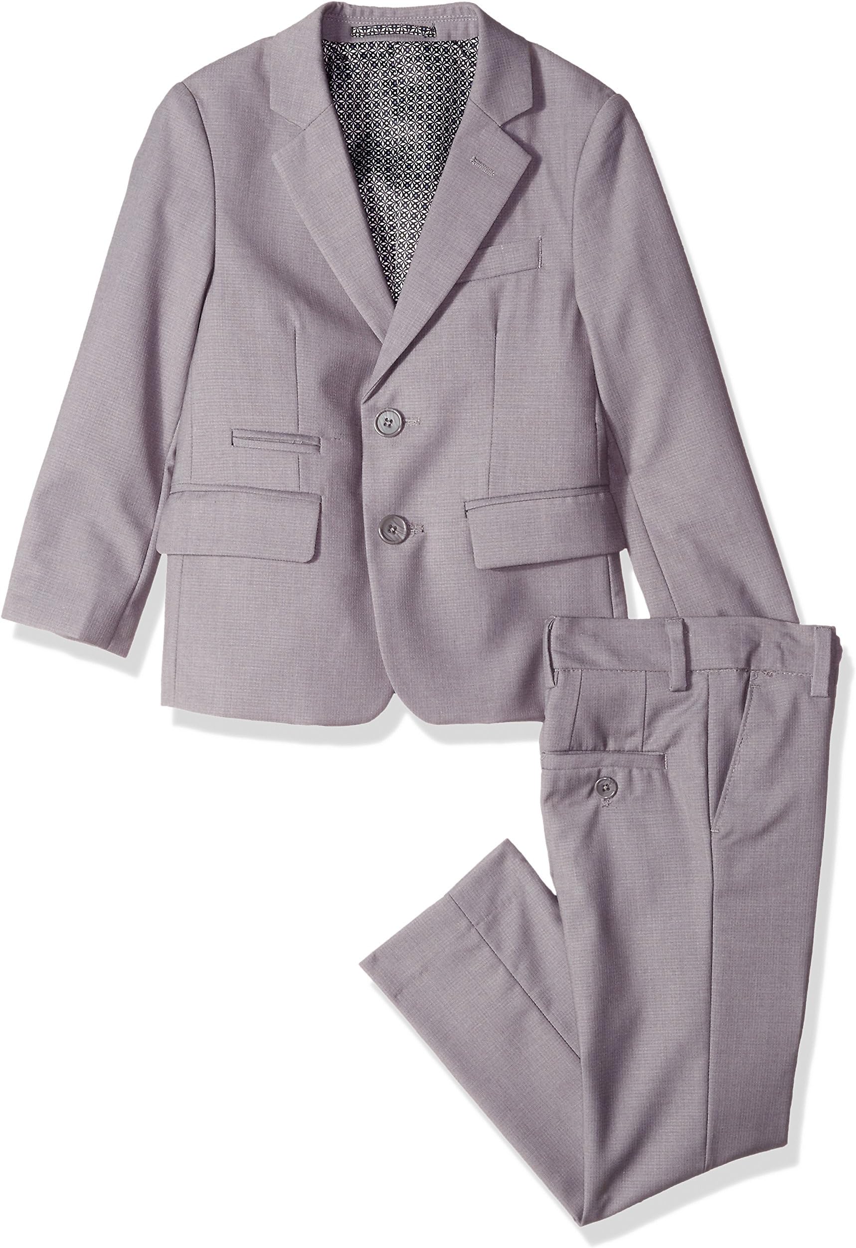 Textured 2pc Slim Fit Solid Suit Suit