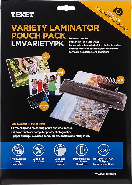 Variety Pack Laminating Pouches 150 MCN (PK 50)
