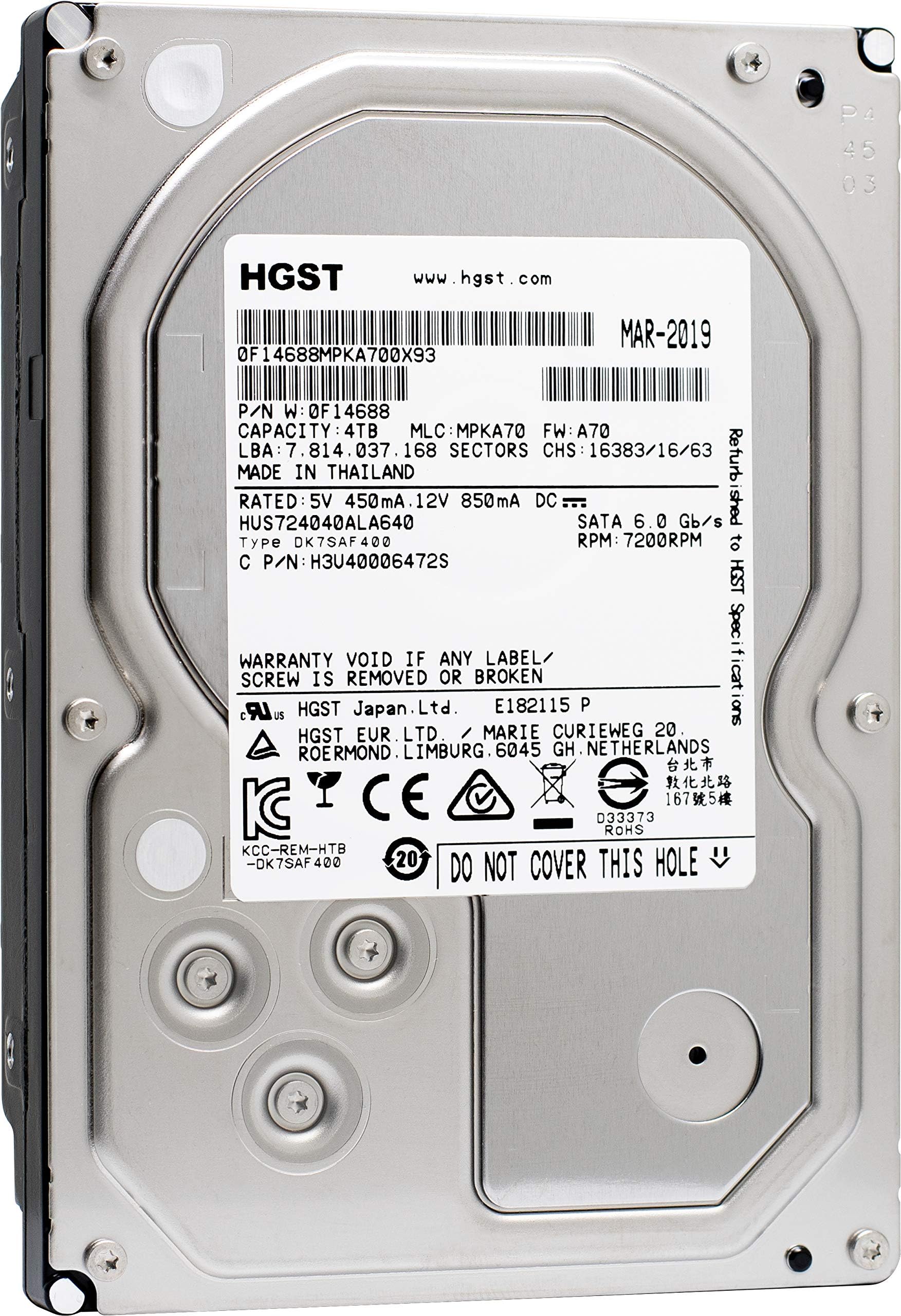 Internal Hard Drives Hitachi Deskstar 4TB HDD - 7200 RPM SATA