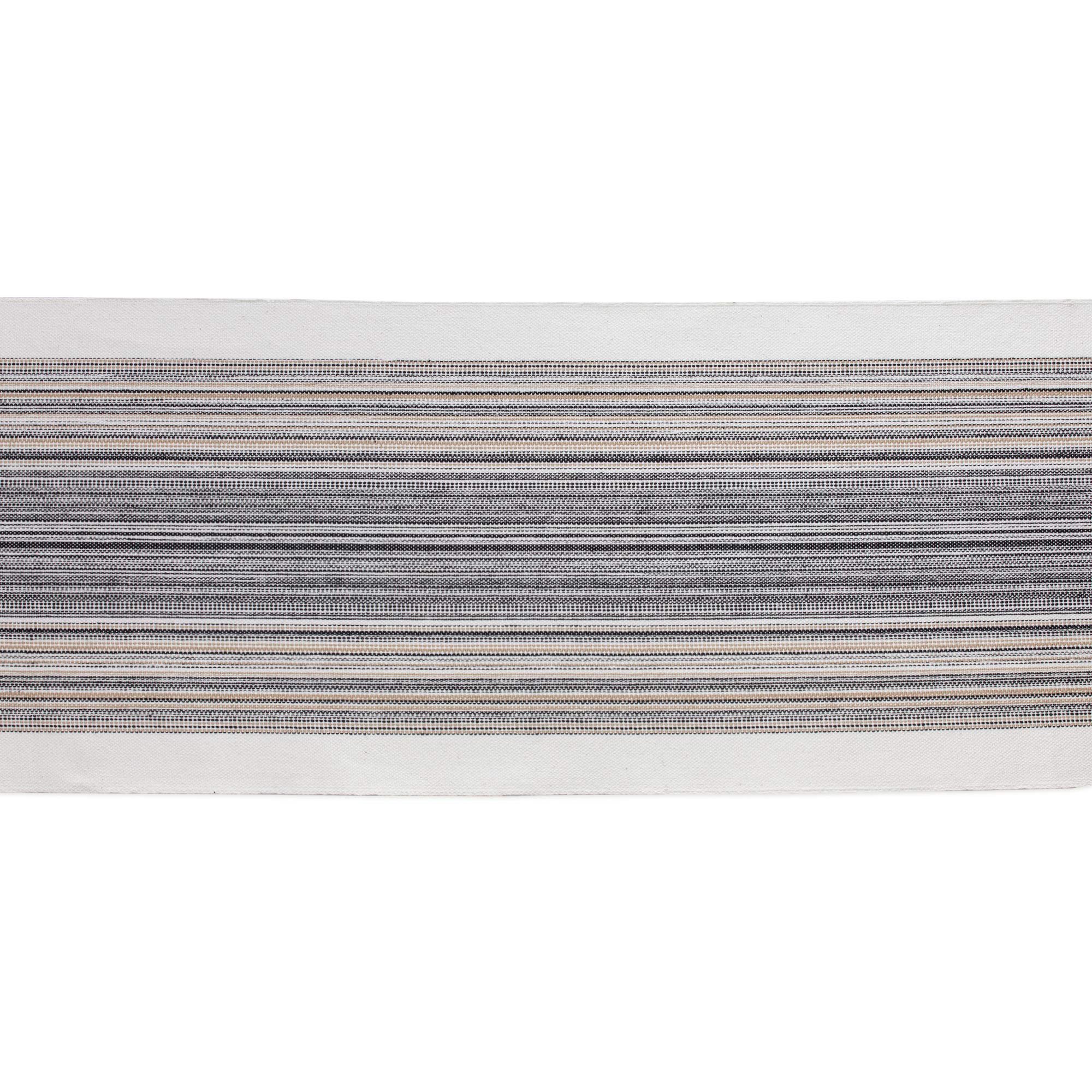 DII Fringed Stripe Tabletop, Table Runner, Cotton, Black, 14x108, 14x108" - Image 2