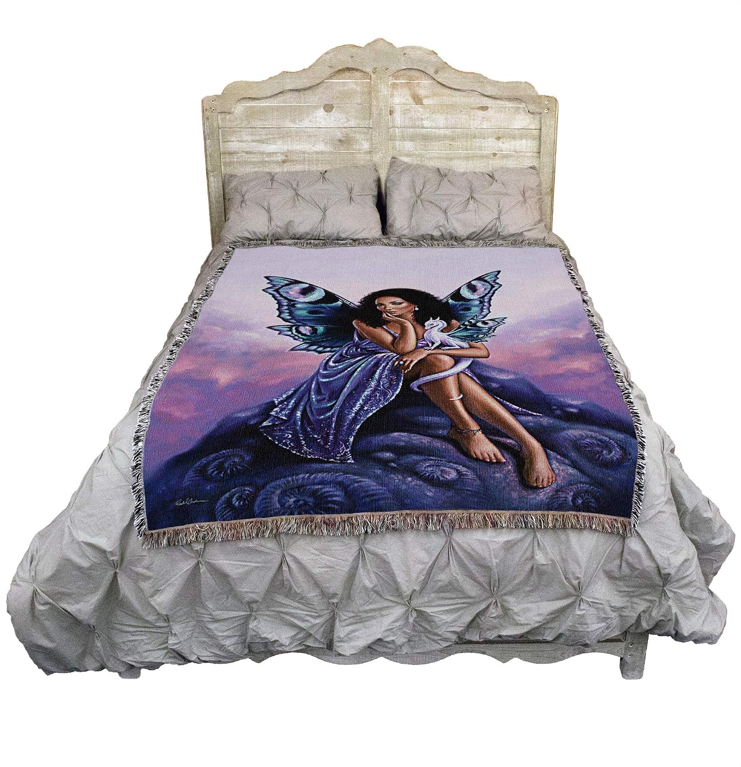 Pure Country Weavers Evanescent Fairy Blanket by Rachel Anderson - Gift Fantasy Tapestry Throw Woven from Cotton - Made in the USA (72x54)