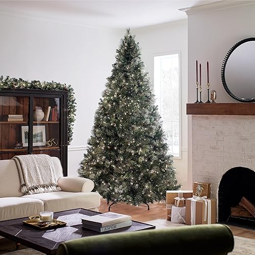 Miniatura 8 de National Tree Company Árbol de Navidad artificial preiluminado Feel Real  Incluye luces blancas preencordadas  Flocado con conos  Carolina Pine - 65