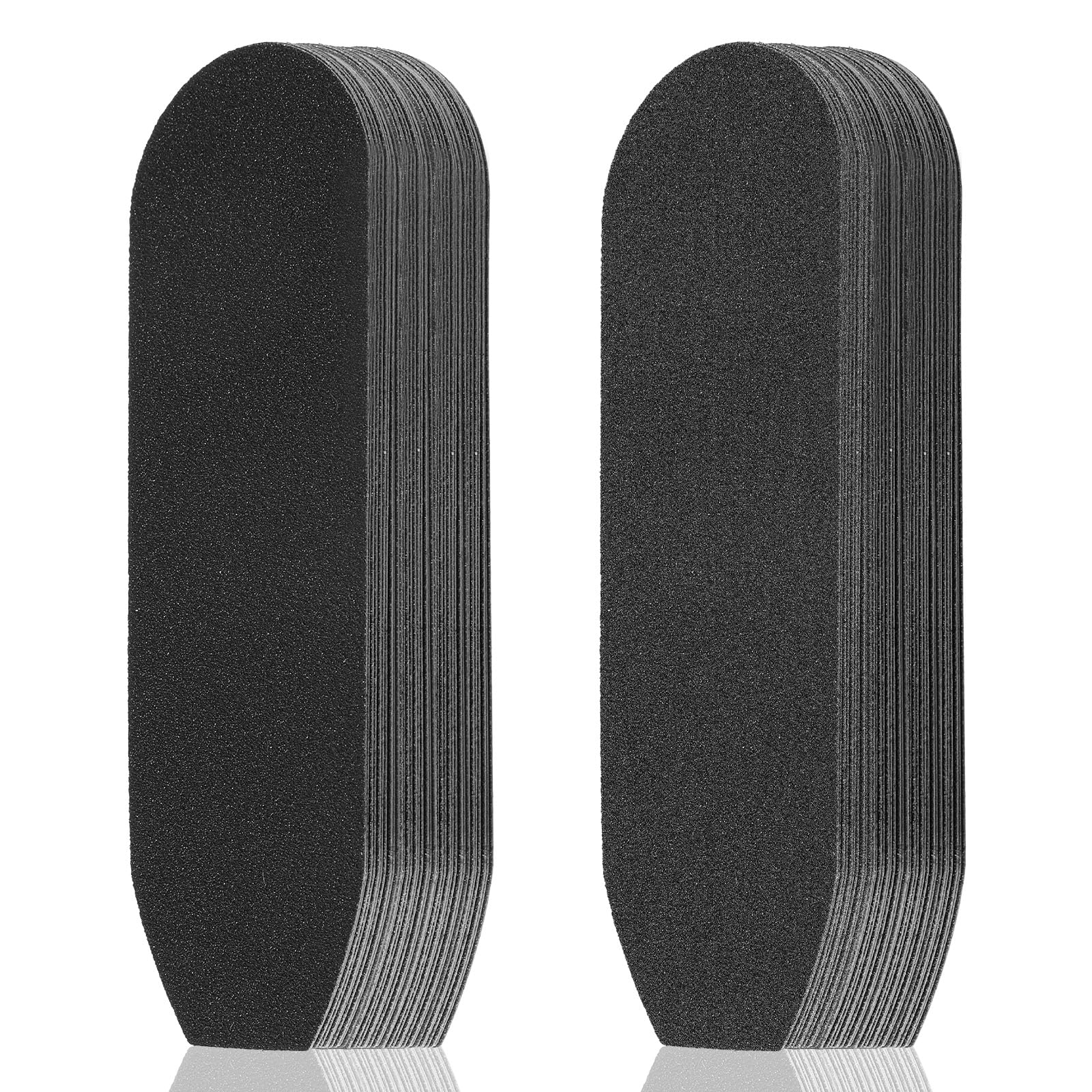 160 Pcs Stainless Steel Foot File Replacement Pads, Disposable Foot File Refills with 180 Grit & 120 Grit Coarse Fine Sandpaper, 5.24" L x 1.77" W Black Pedicure Rasp Refill Pads