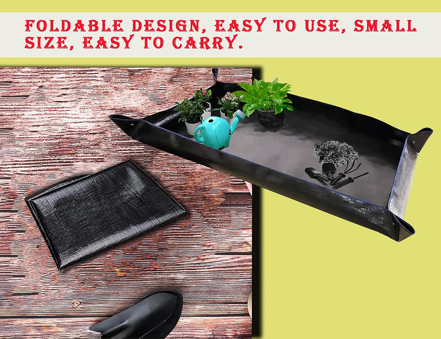 BIUWING 2 PCS Large Repotting Mat for Plant Transplanting and Mess Control, 43" X 29" Thickened Foldable Waterproof Plant Potting Tray, Portable Potting Mat Gardening Tray for House Plants Succulents image 5
