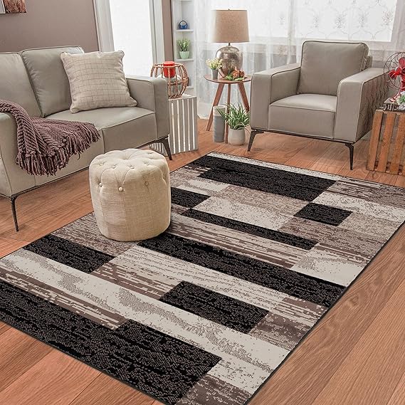 New Modern Collection Comfort Rectangular Shape Multi Color Wool Area