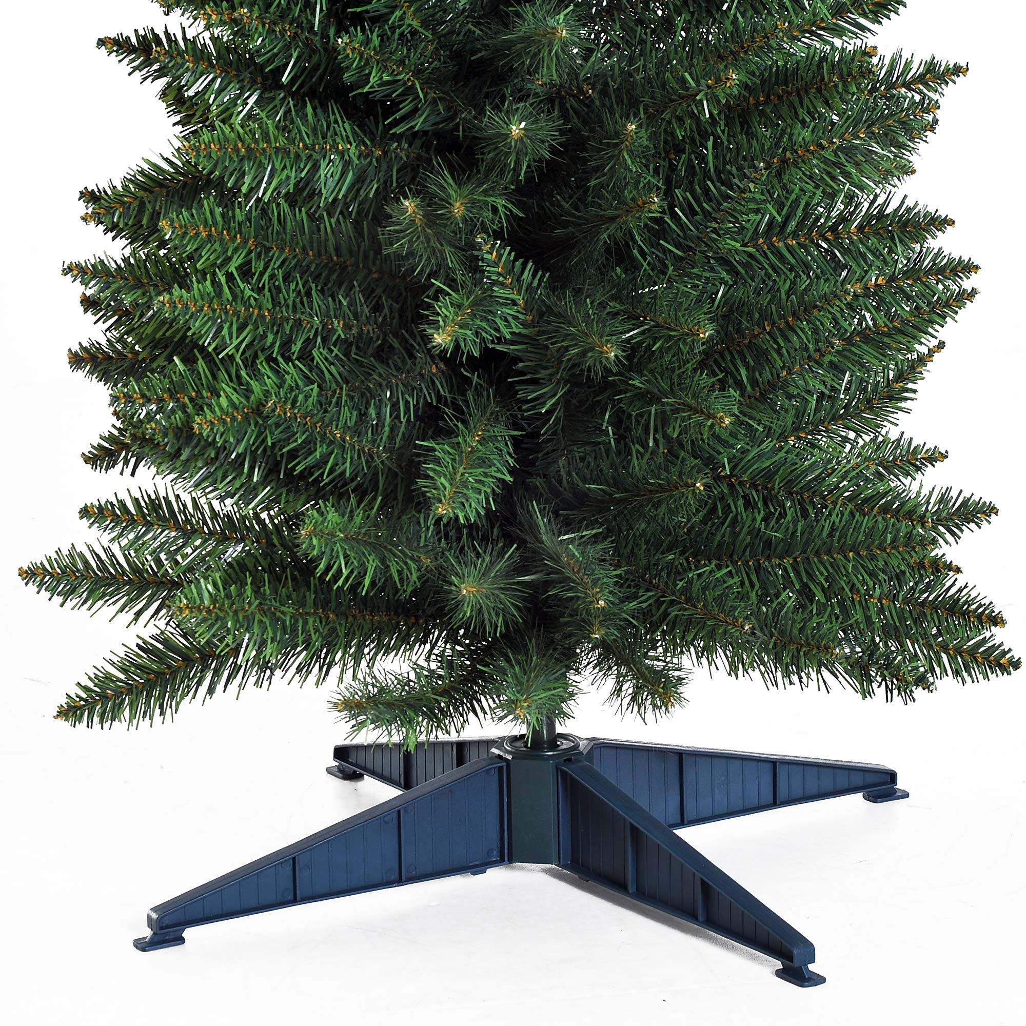 HOMCOM Árbol de Navidad Estrecho 180 cm, Árbol Artificial con 390 Ramas, Base de Plástico Desmontable, Fácil Montaje, para Salón Interior, Verde
