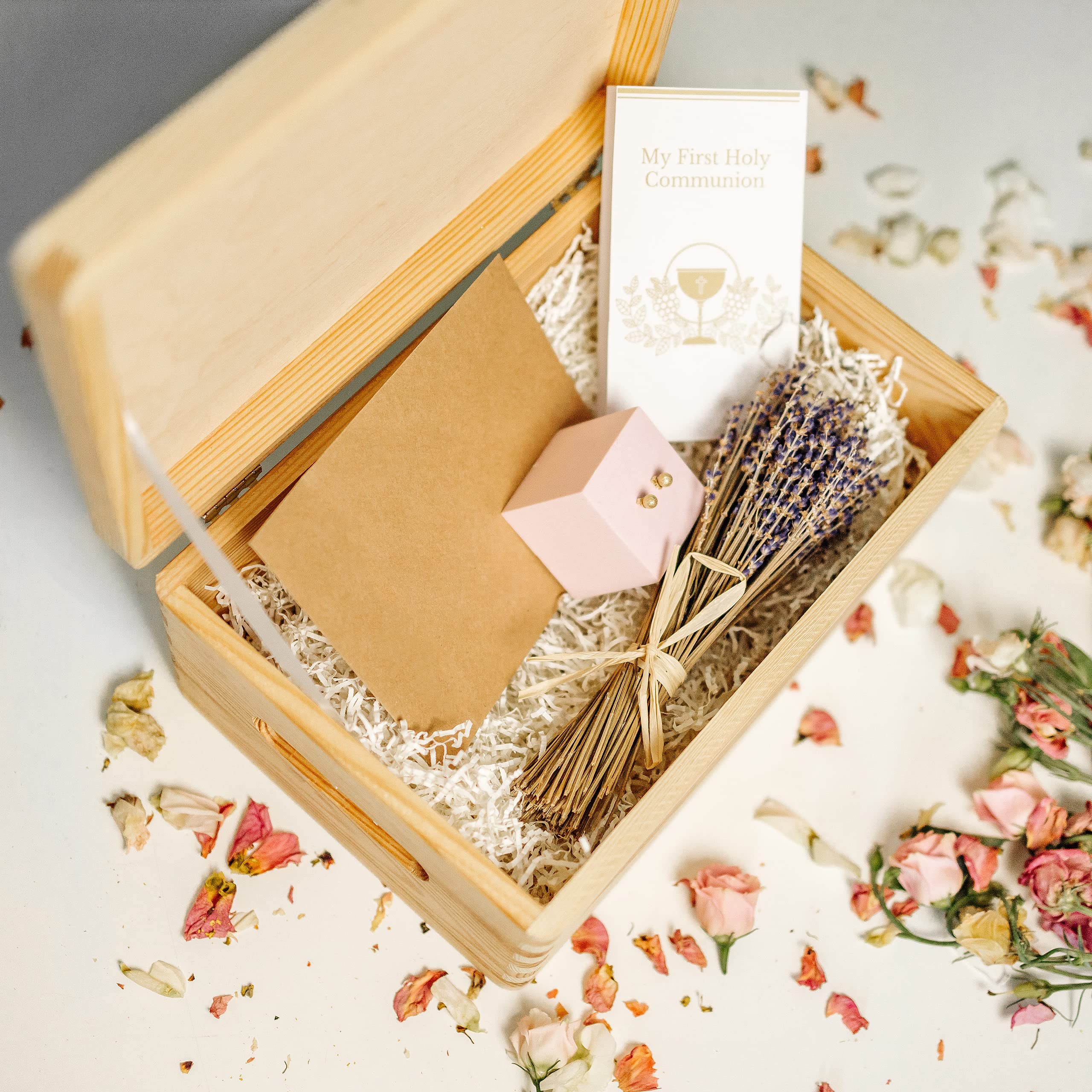 Creative Deco Personnalisé Première Communion Cadeau Boite | Boîte à Souvenirs en Bois pour Garçon et Fille | Personnalisés - Calice | Personnalisable Idée Coffret Décorations