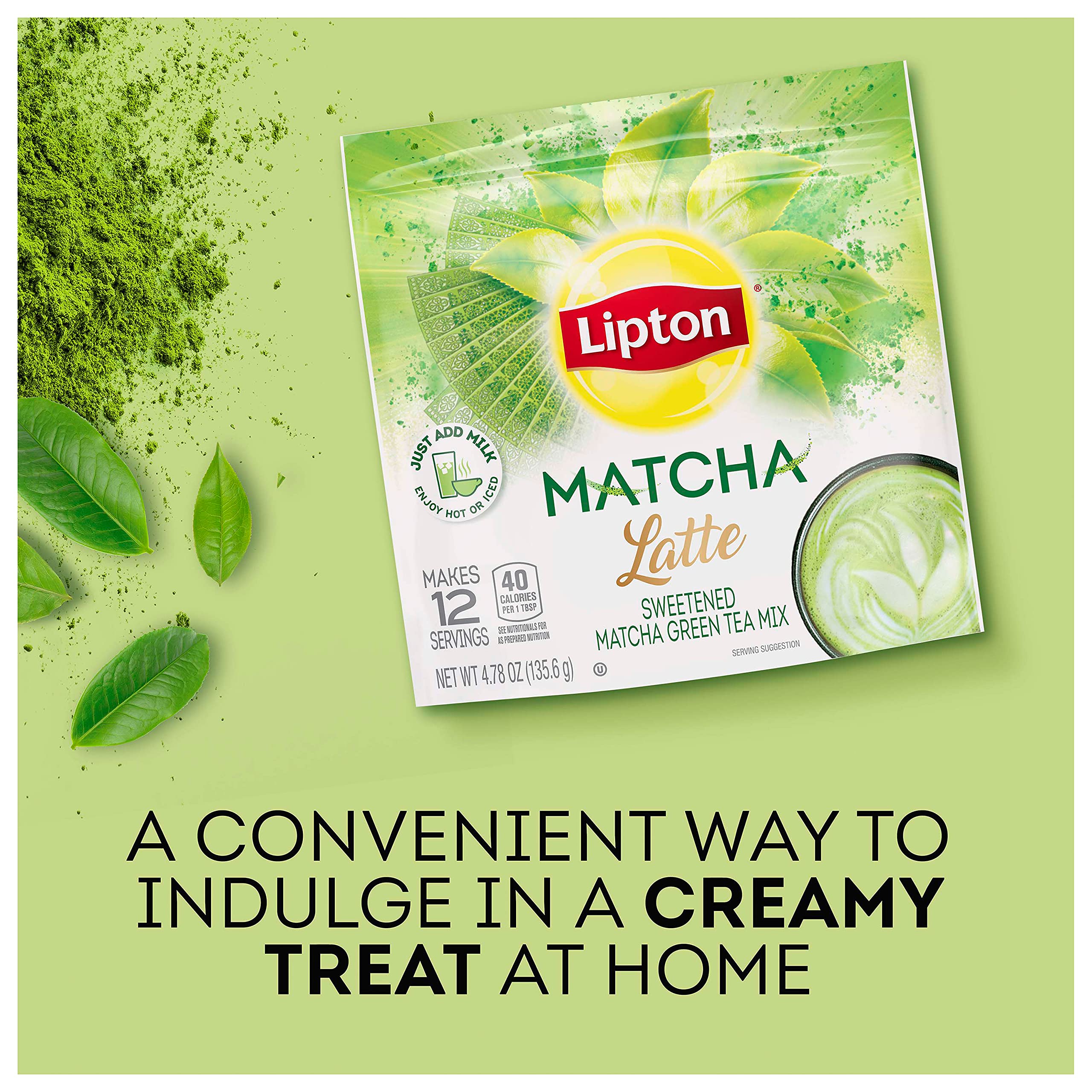 Lipton Japanese Matcha Latte Powder Mix Matcha Powder Sweetened Tea Add