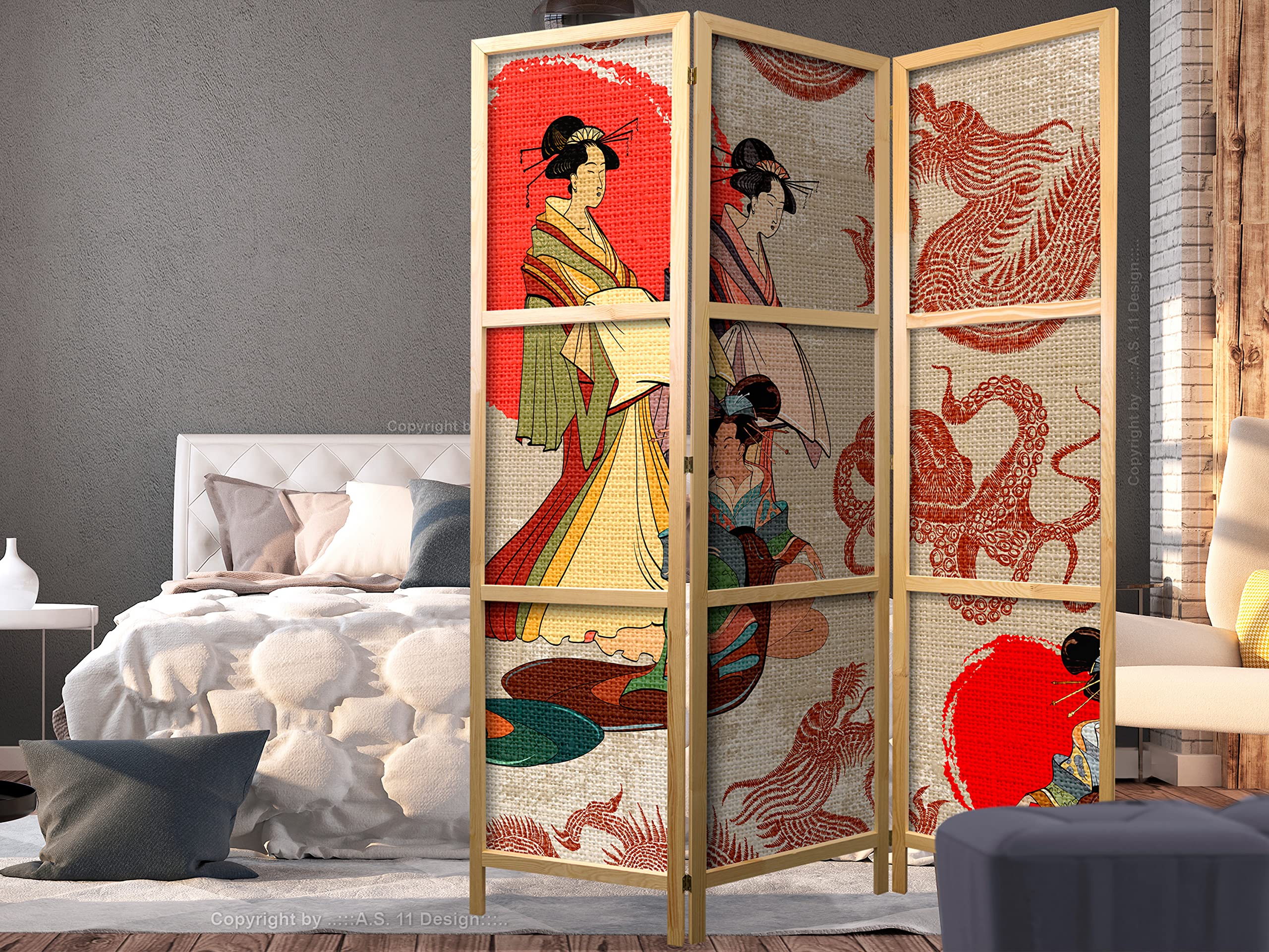 shinshin room❤️　1207 Amazon.com - artgeist Japanese Room Divider Geisha & Dragon