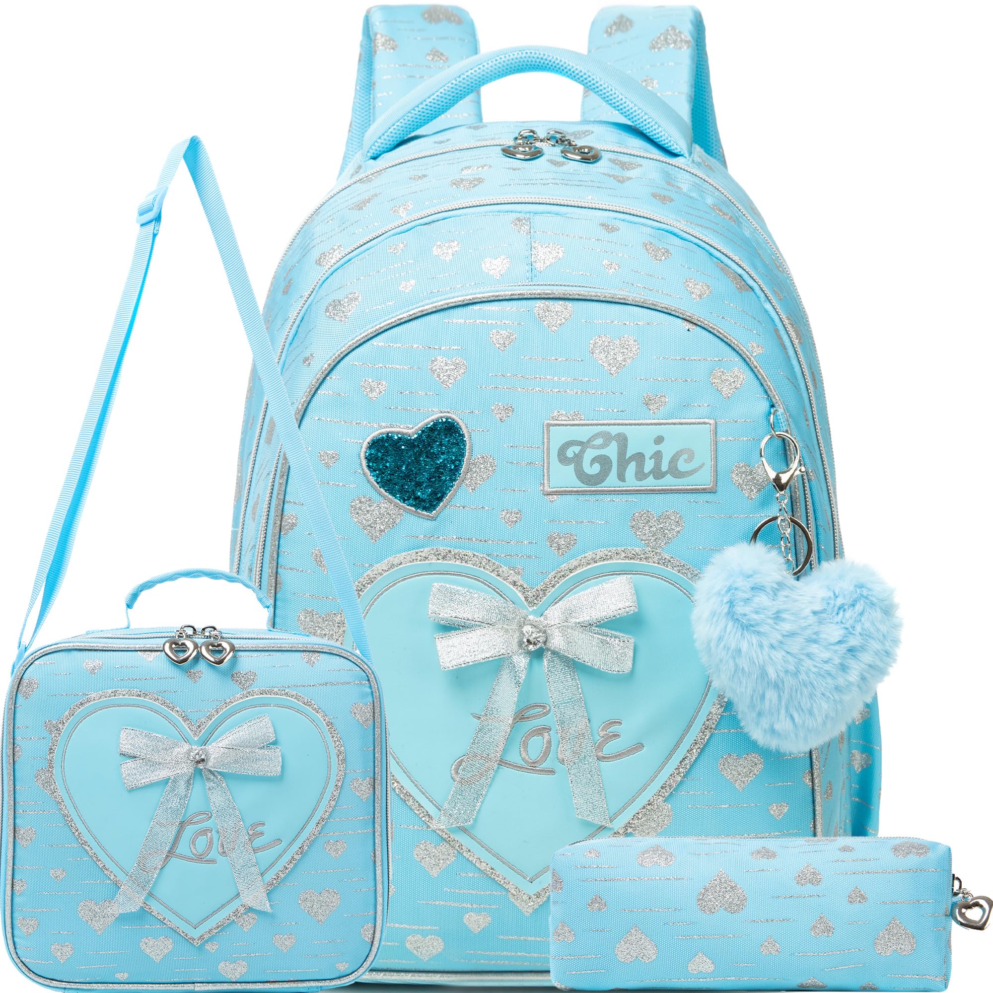 Meetbelify Kids Backpacks for Girls Backpacks for School Kids Canvas Travel Laptop Backpack with Lunch Box for Elementary Students Girls Back to