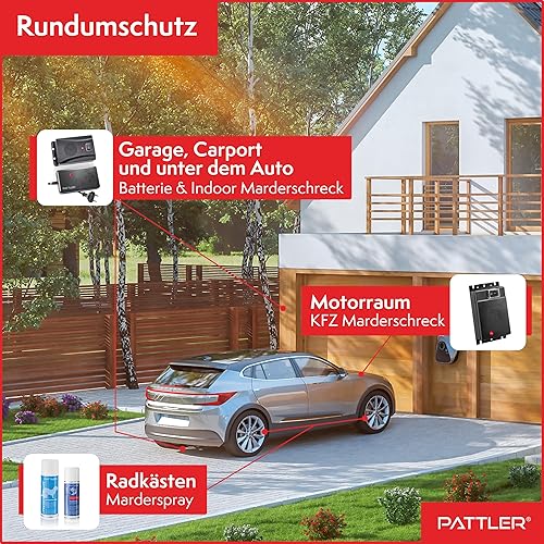 Miniatura 8 de PATTLER - Repelente de ratones para automóviles con conexión a batería de coche de 12 V, repelente ultrasónico de plagas, para motores debajo del