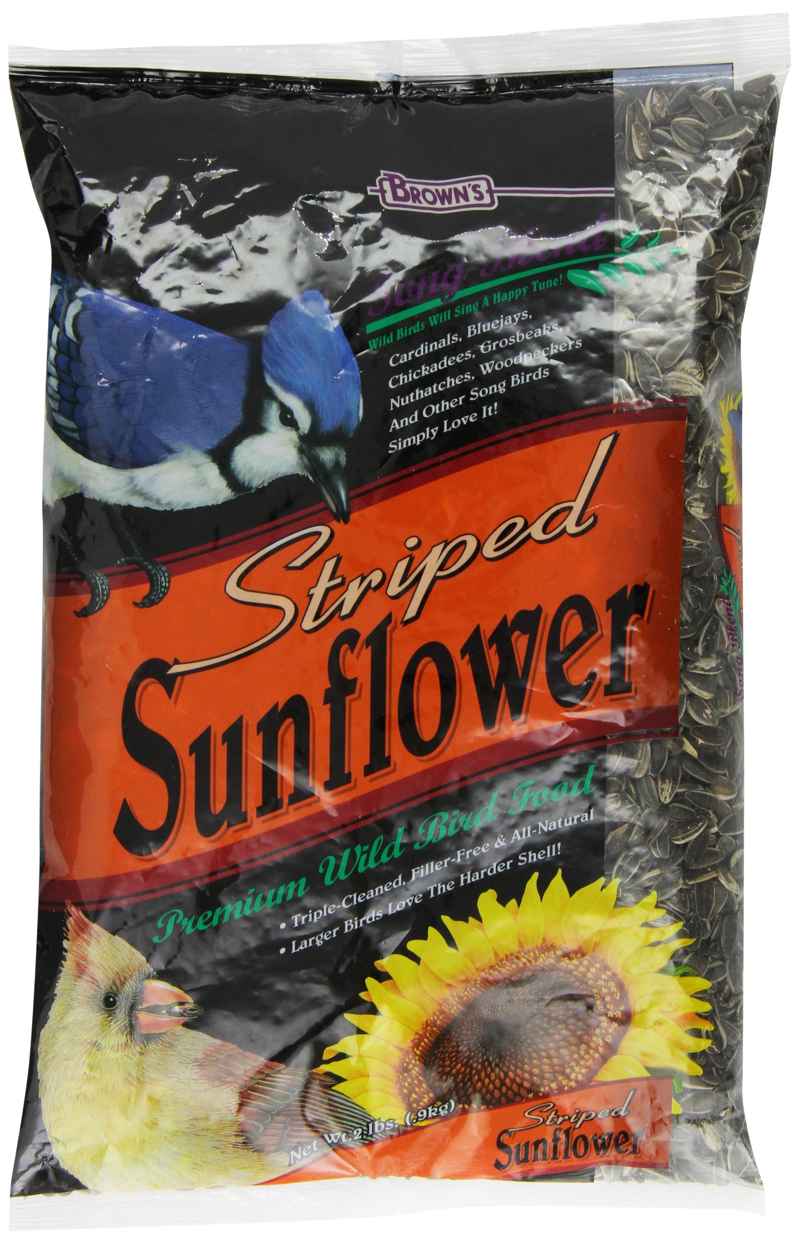 F.M. Brown'S Song Blend Striped Sunflower Seeds For Pets, 2-Pound