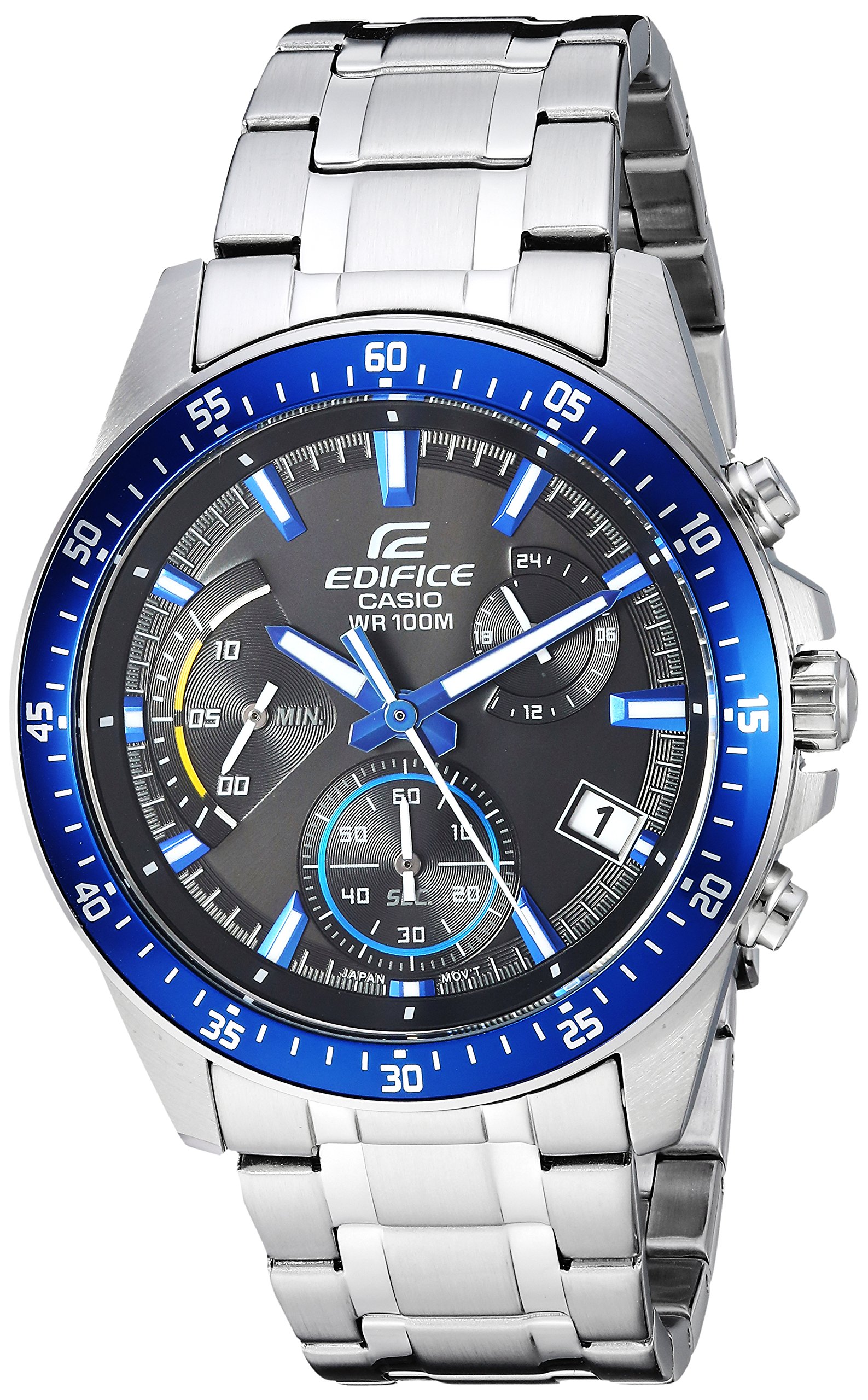 Men's 'Edifice' Quartz Stainless Steel Casual Watch, Color:Silver-Toned (Model: EFV-540D-1A2VUDF)