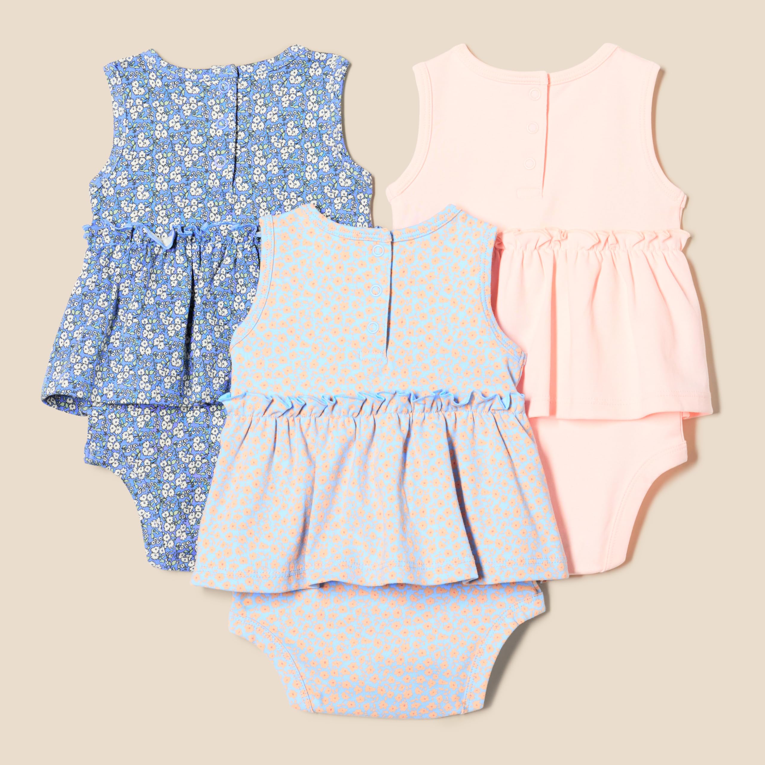 Amazon Essentials Abiti con Body Senza Maniche Bimba, Pacco da 3