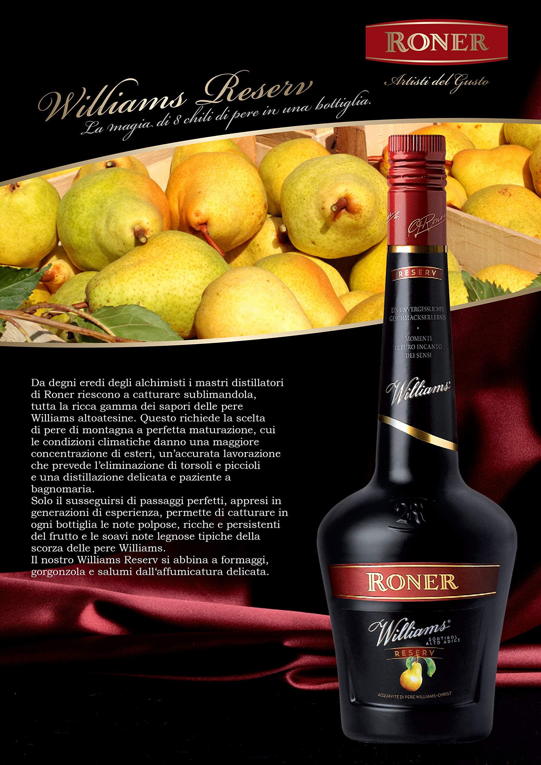 Roner Grappa Williams Reserv - 700 ml