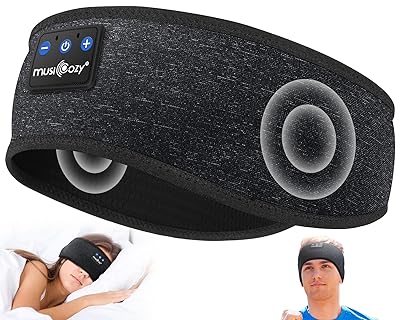 MUSICOZY Sleep Headphones Bluetooth 5.4 Headband, Sports Wireless Earphones Sweat Resistant Earbuds Sleeping Headphone with Ultra-Thin HD Stereo Speaker for Workout Running Cool Gadgets Unique Gifts