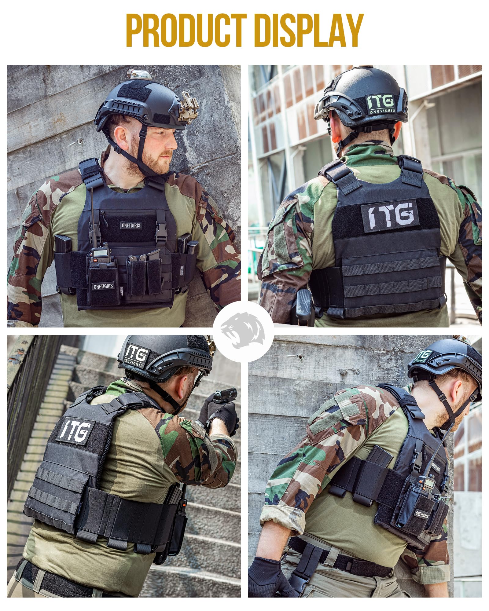 OneTigris Gilet tattico a basso profilo, per softair, paintball