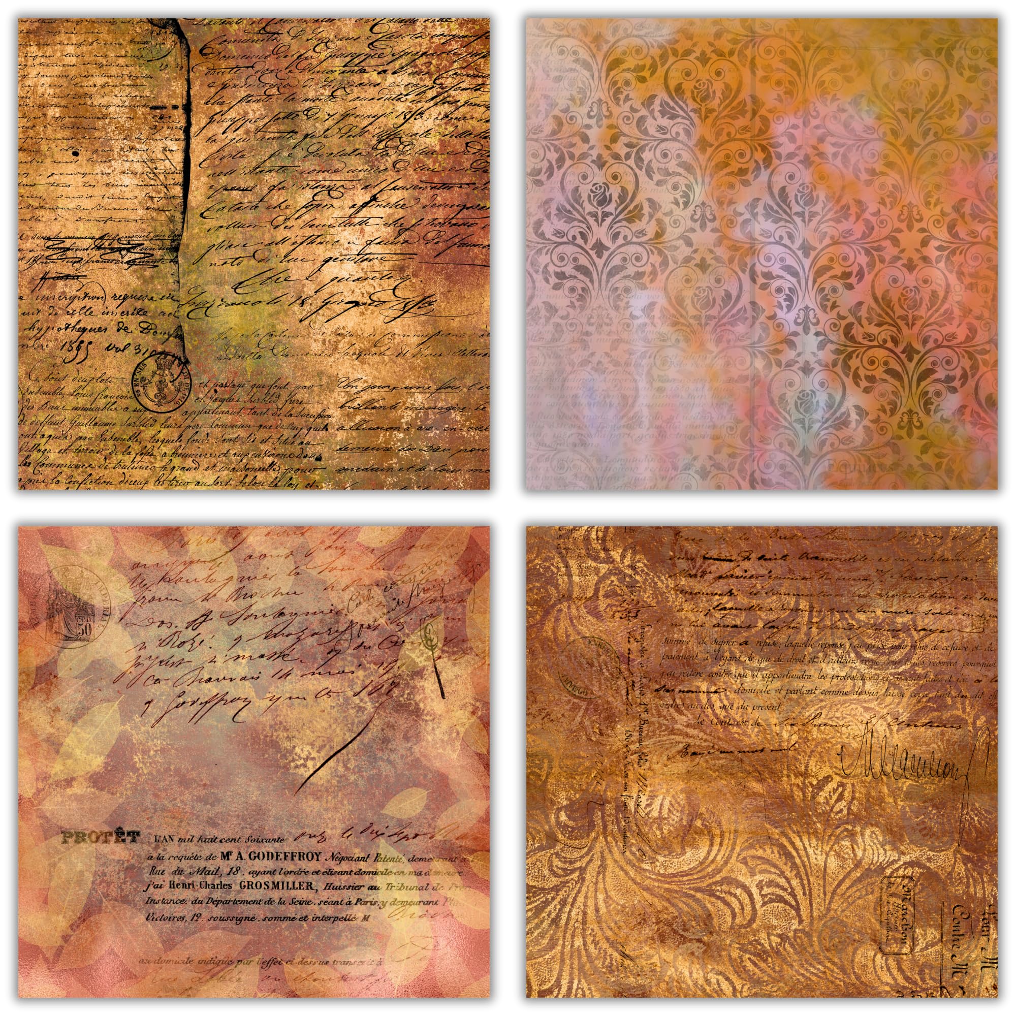 XERE 40 Blatt Herbst-Scrapbook-Papier, 15,2 x 15,2 cm, Ephemera-Muster, Papierpackung für Tagebuch, Skizzenbuch, Lesezeichen, Junk-Tagebuch, Herbst-Scrapbook Kunstbedarf