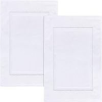 Utopia Towels 100% Ring Spun Cotton Bath Mats, Highly Absorbent 21x34 Inch Shower Floor Mats, White 2-Pack