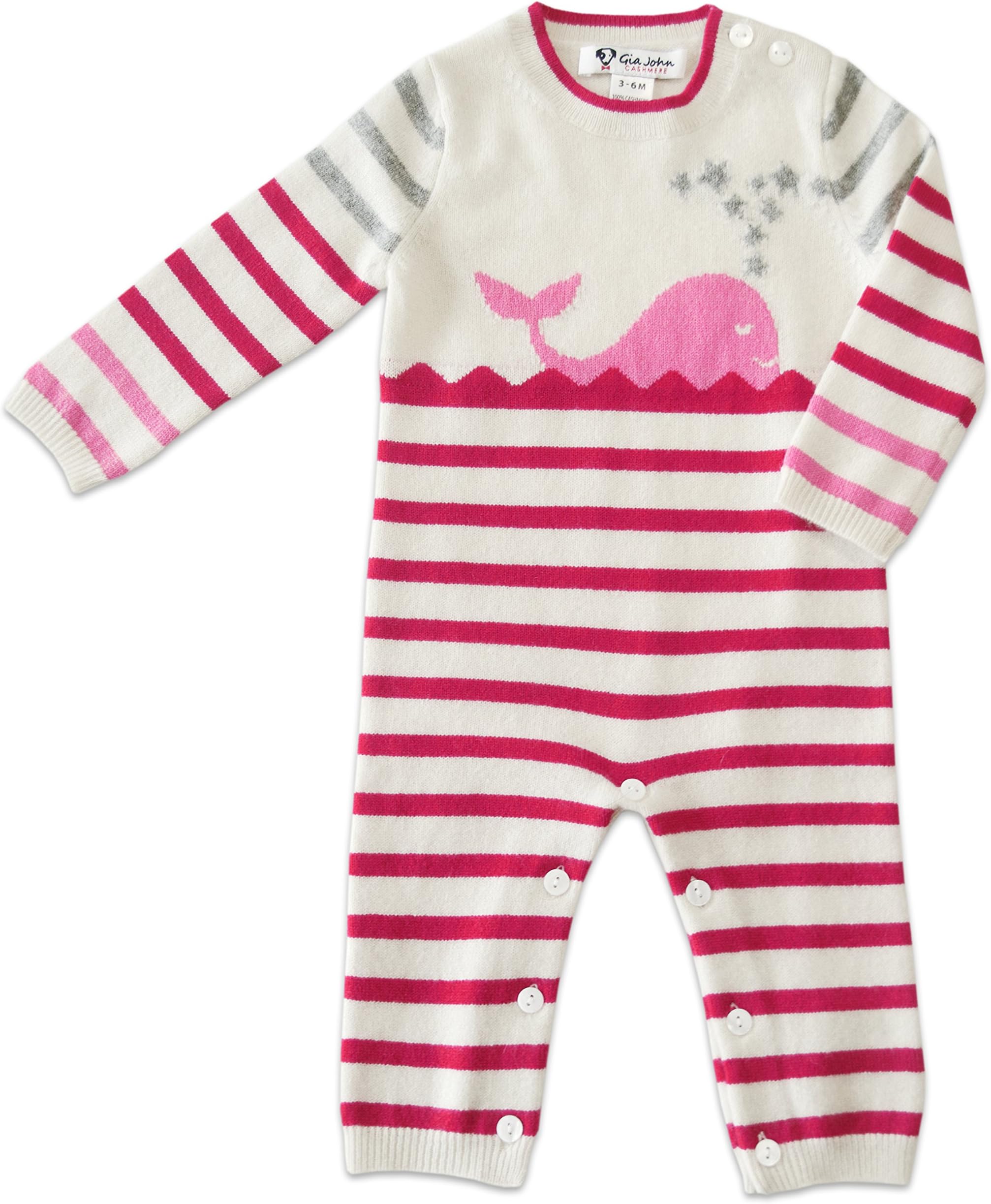Cashmere Baby Girl Romper Long Sleeve Cashmere Pink 3-6M, 6-12M