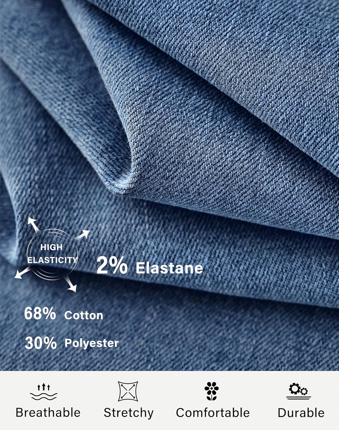 roswear Bell Bottom Jeans for Women High Waist Stretchy Flare Jeans Denim Trousers Pants - Image 5