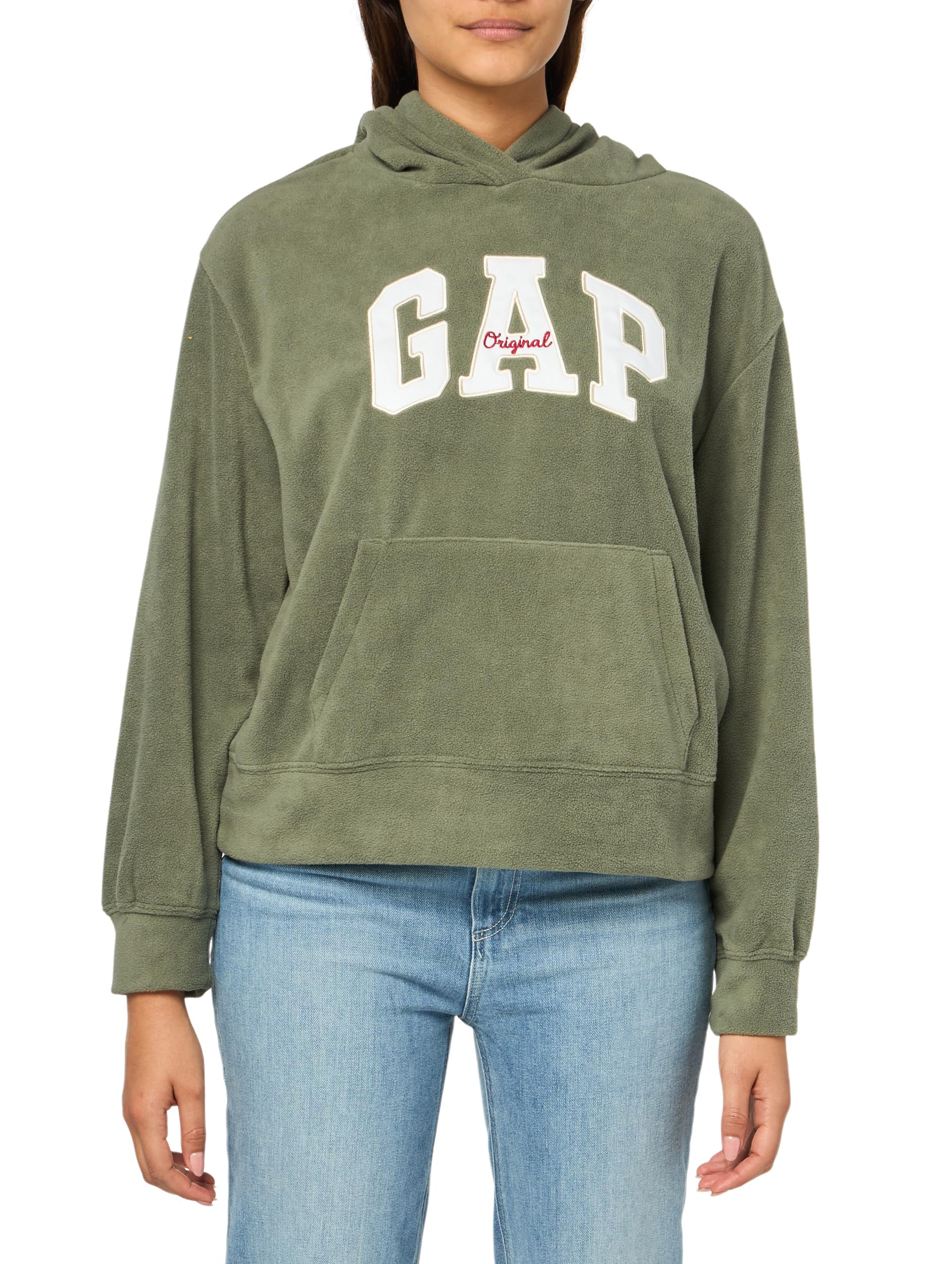 

                                                    GAP Womens Logo Microfleece Hoodie BIRCH XS