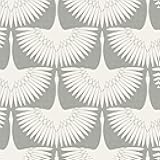 Tempaper x Genevieve Gorder Chalk Feather Flock Removable Peel and Stick Wallpaper, 20.5 in X 16.5 ft, Made in the USA