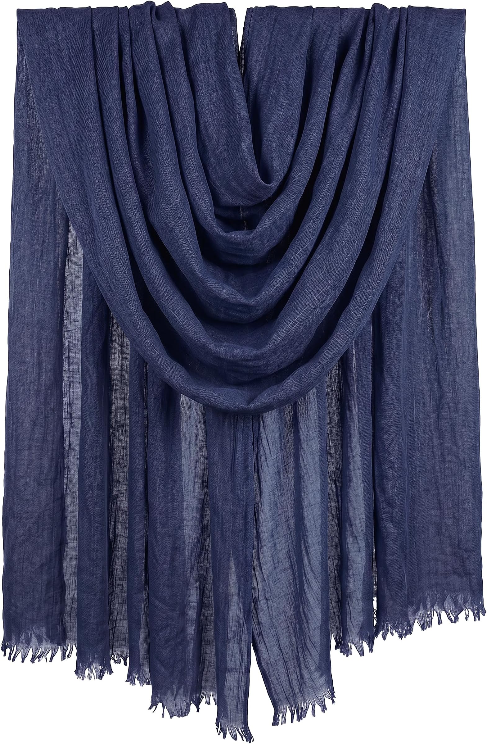 Women Summer Scarfs Large Long Lightweight Linen Beach Gauze Shawl Wrap 75”×43”