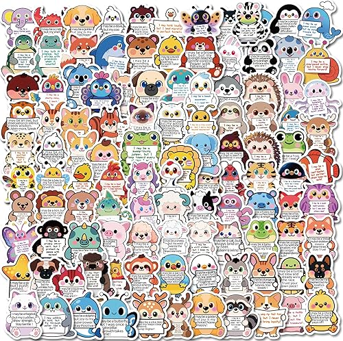 Miniatura 2 de 112 pcs Emotional Support Animal Stickers, Motivational &Affirmation Vinyl Stickers for Adults Teeny, Cute Inspirational Quotes for Water Bottles,