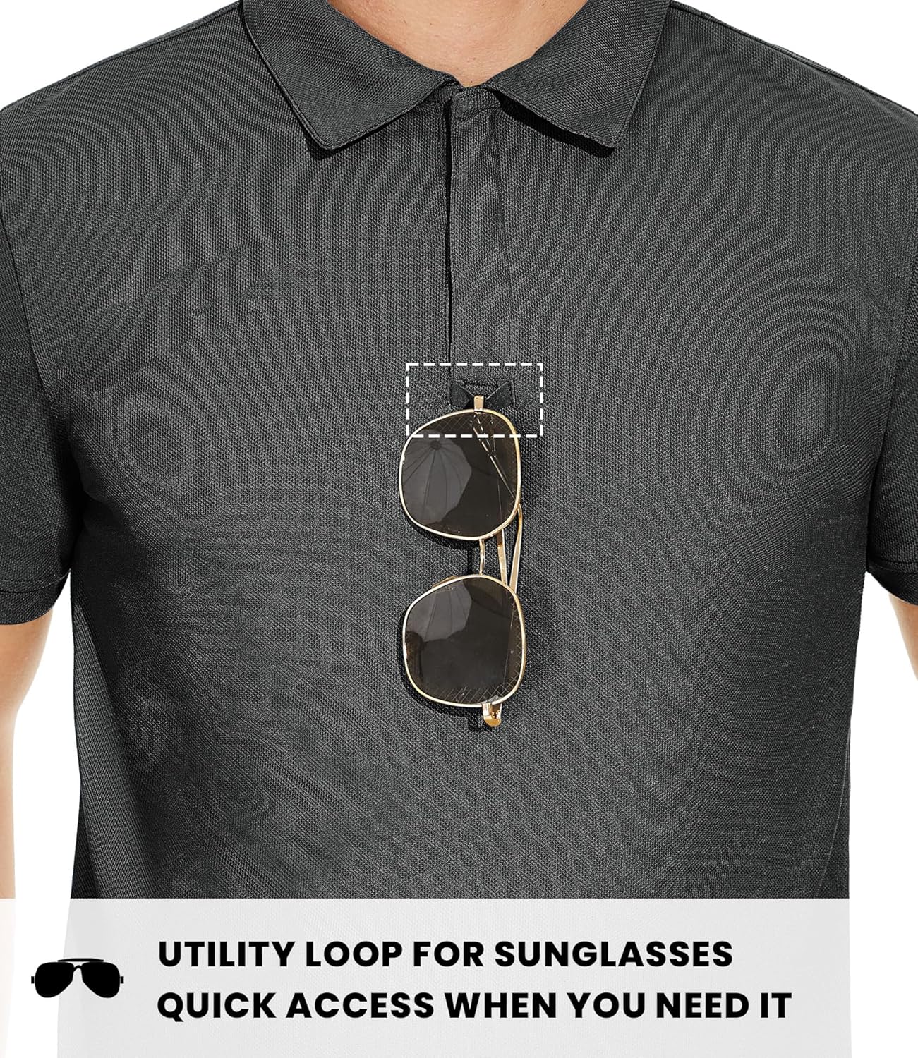 V VALANCH Polo Shirts for Men 2 Pack Tactical Performance Polo Short Sleeve Collared Work Shirt - Image 2