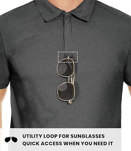 Miniatura 2 de V VALANCH Camisas polo para hombre, paquete de 2 camisetas tácticas de alto rendimiento, manga corta, cuello de trabajo