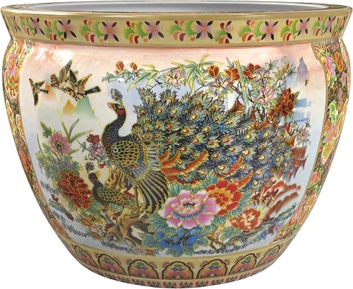 Miniatura 1 de ORIENTAL Furniture - Maceta de porcelana, multicolor